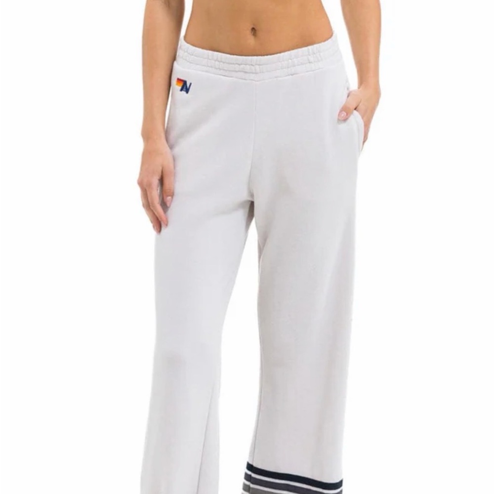 Aviator Nation Brand new WIDE LEG POCKET SWEATPANTS IN DOVE
